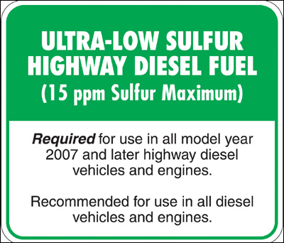 Ultra-low Sulfur Diesel fuel notice