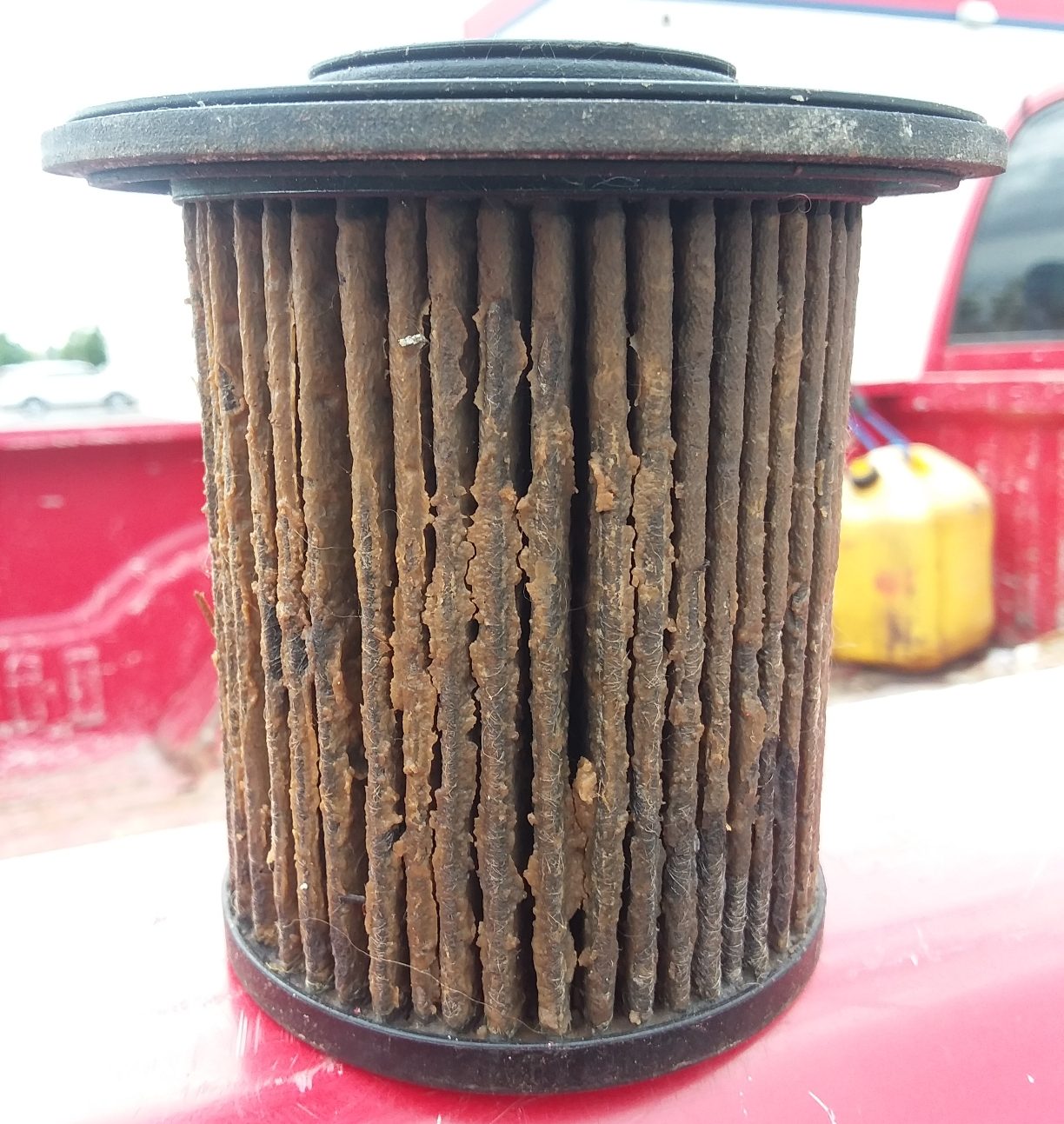 Blocked diesel fuel filter