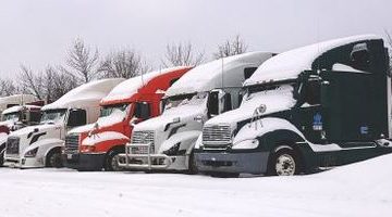 Trucks in snow